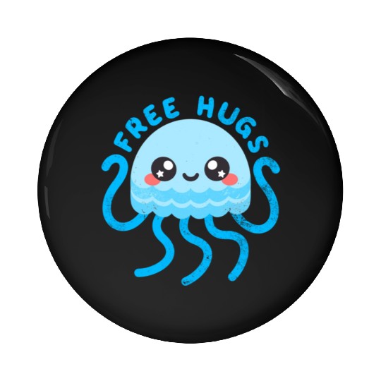 Jellyfish free hugs Pin Buttons