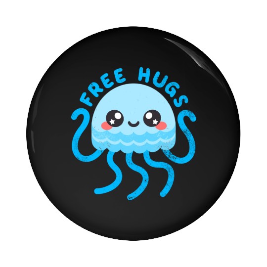 Jellyfish free hugs Pin Buttons
