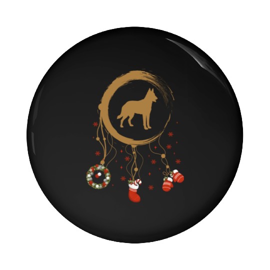 dog dreamcatcher Christmas Belgian Malinois Pin Buttons