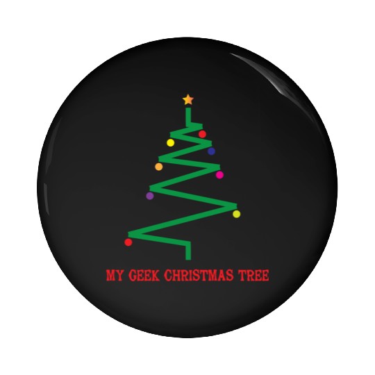 Geek Xmass Tree Pin Buttons