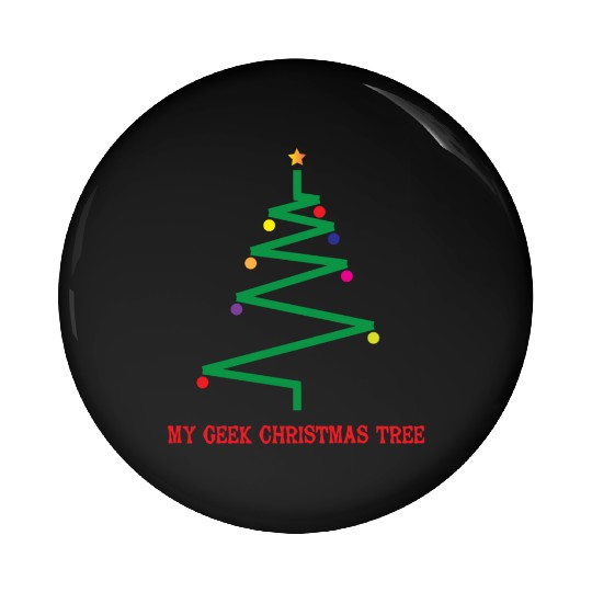 Geek Xmass Tree Pin Buttons