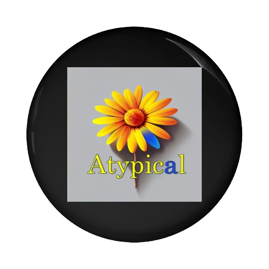 Colorful flower, atypical or neurodivergent Pin Buttons
