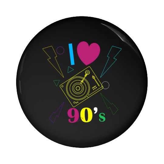 1990's 90s I Heart Nineties I Love the 90's Old Pin Buttons