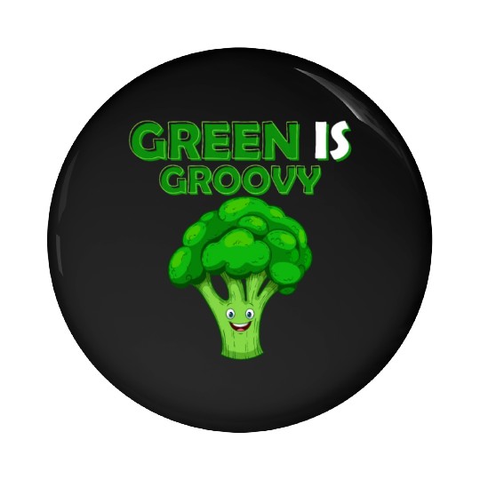 Green Is Groovy Vegetable Broccoli Pin Buttons