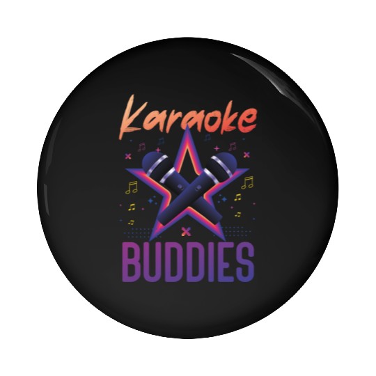 Karaoke Singer Friends Besties 80s Pin Buttons