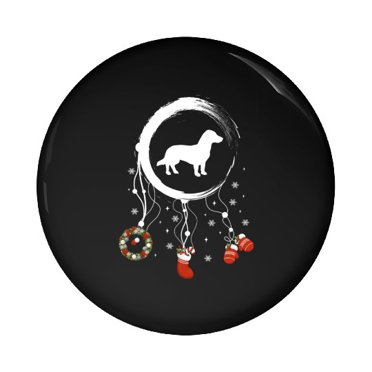 dog dreamcatcher Christmas Drever Pin Buttons