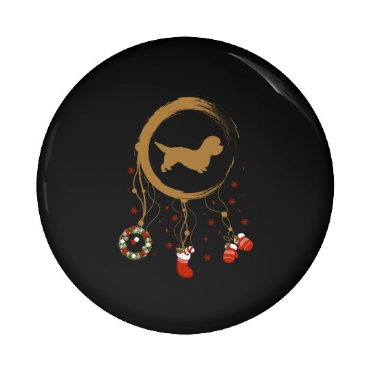 dog dreamcatcher Christmas Dandie Dinmont Pin Buttons