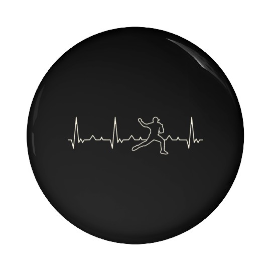 Baseball Pitcher Player. Heart. Love. EKG. Pulse. Pin Buttons