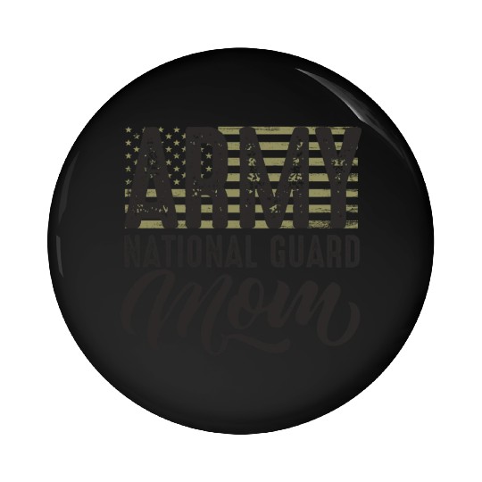 Army National Guard Mom with US flag military styl Pin Buttons