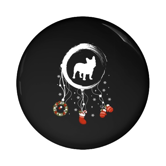 dog dreamcatcher Christmas French Bulldog Pin Buttons