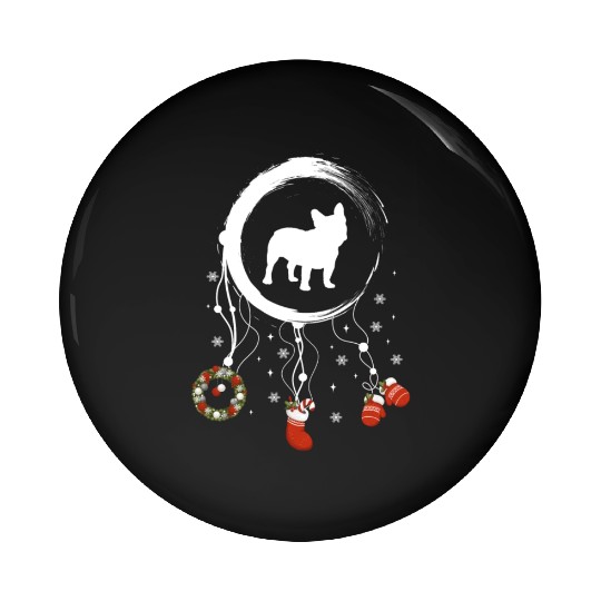 dog dreamcatcher Christmas French Bulldog Pin Buttons
