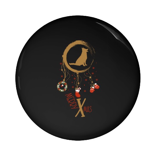 dog dreamcatcher Christmas German Shepherd Pin Buttons