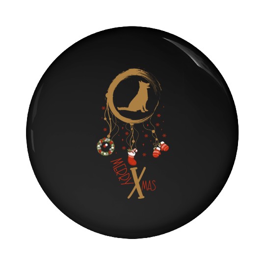dog dreamcatcher Christmas German Shepherd Pin Buttons