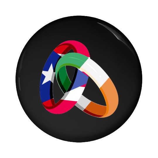 Puerto Rico Flag Ireland Ring Marriage Wedding Pin Buttons
