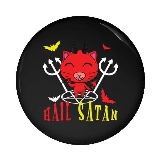 Kawaii Satan Devil Metal Music Lover Rock Pin Buttons