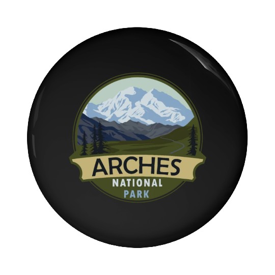 Cool Vintage Retro Arches National Park Mountain Pin Buttons