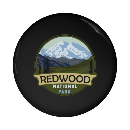 Cool Vintage Retro Redwood National Park Mountain Pin Buttons