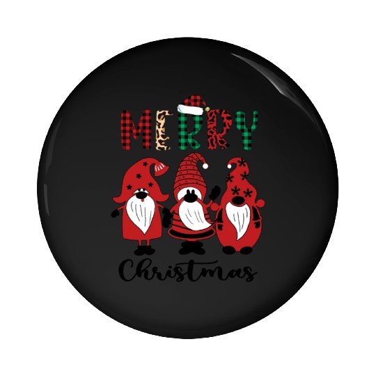 Xmas Merry Christmas Gnomes Santa Hat Pin Buttons