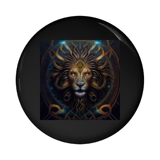 Dark Fantasy Lion Version 1 Pin Buttons