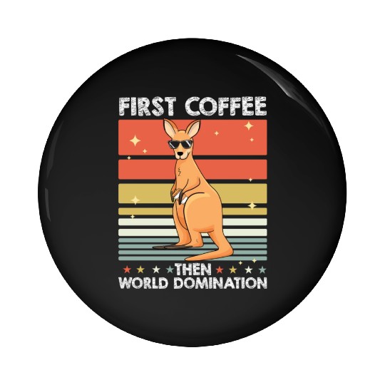 Kangaroo Coffee Pin Buttons