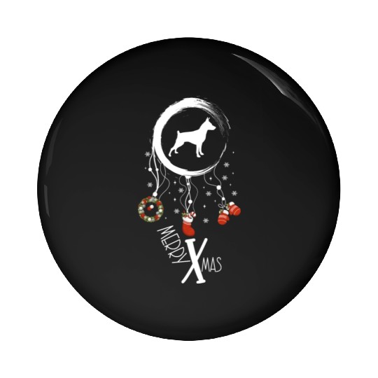 dog dreamcatcher Christmas Mini Pinscher Pin Buttons