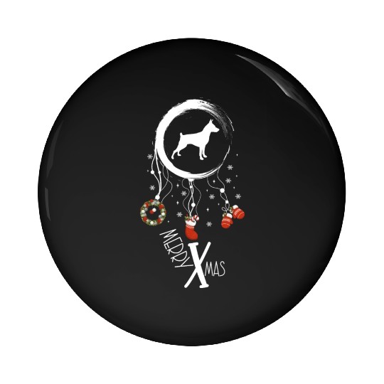 dog dreamcatcher Christmas Mini Pinscher Pin Buttons