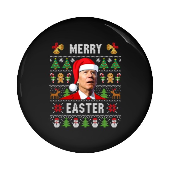 Funny Joe Biden Happy Easter Ugly Christmas Pin Buttons