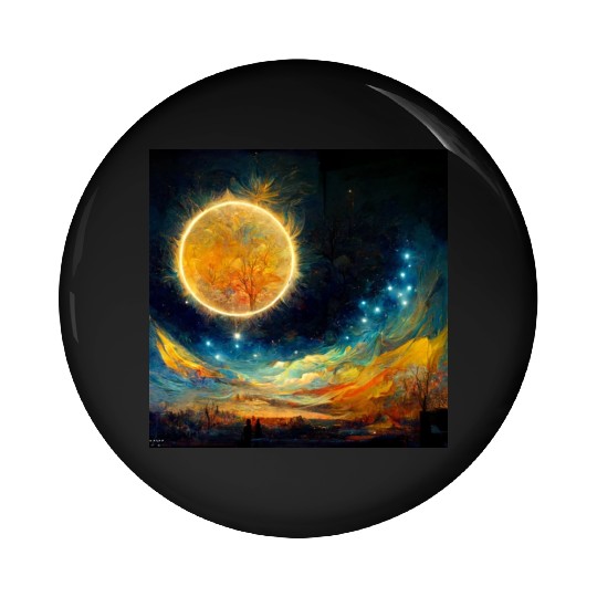 Full moon and Sun Pin Buttons