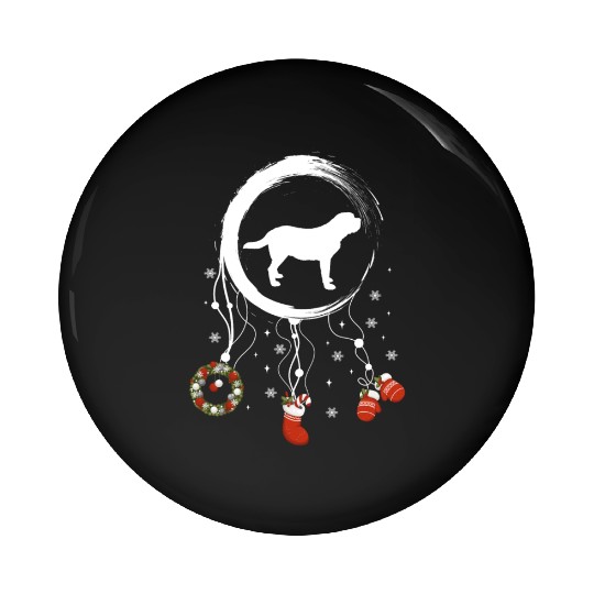 dog dreamcatcher Christmas Saint Bernard Pin Buttons