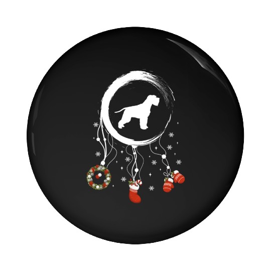 dog dreamcatcher Christmas Schnauzer Pin Buttons
