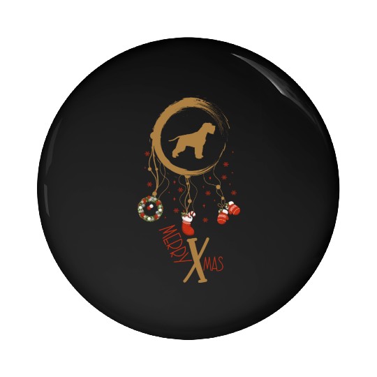 dog dreamcatcher Christmas Schnauzer Pin Buttons