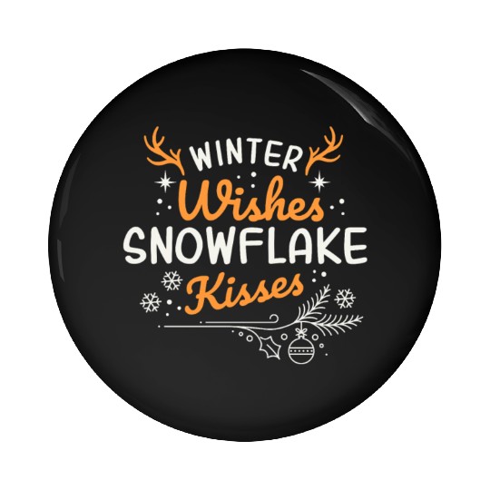 Winter Wishes Snowflake Kisses Pin Buttons