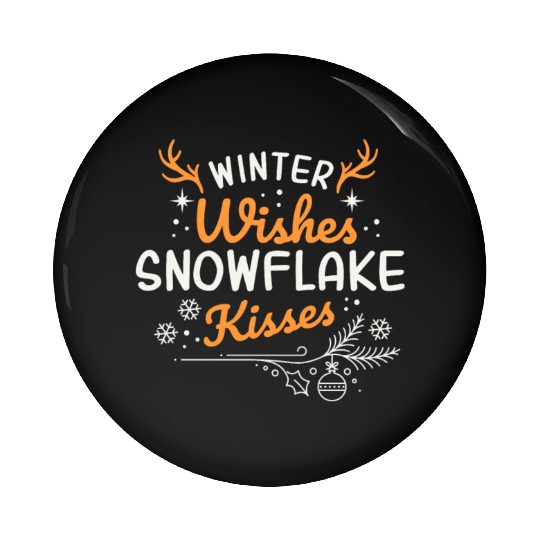 Winter Wishes Snowflake Kisses Pin Buttons