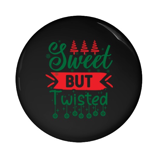 Xmas Christmas Sweet But Twisted Santa Claus Pin Buttons