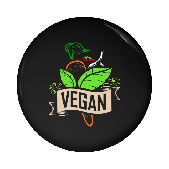 Carrot, Onion And Tomato Logo For Vegetarians And Pin Buttons