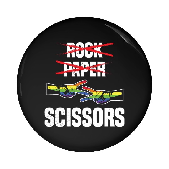 Womens Rock Paper Scissors Funny Lgbt Pride Pin Buttons