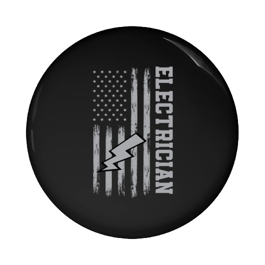 American Electrician Outfit USA Flag Pin Buttons