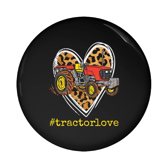 Tractor Love Harvester Driver Farmer Farm Leopard Pin Buttons