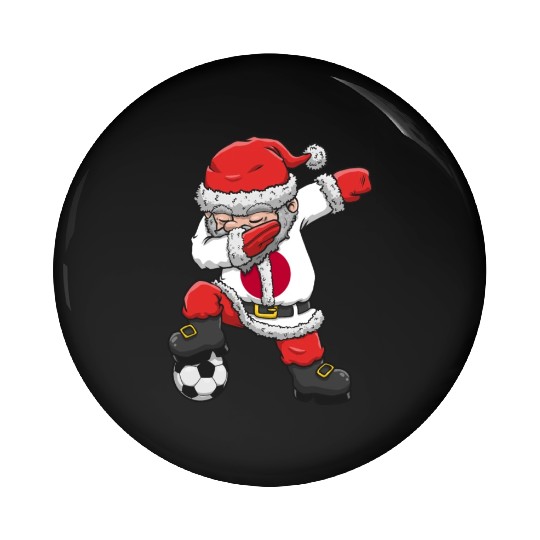 Soccer Boy Dabbing Santa Christmas Jersey Japan Pin Buttons