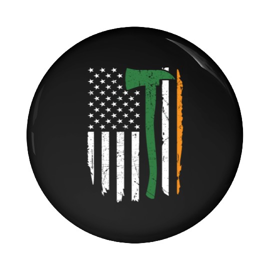 Irish Firefighter American Flag Ireland Pin Buttons