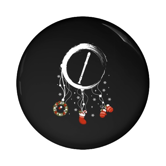 musical instrument dreamcatcher Christmas Flute Pin Buttons