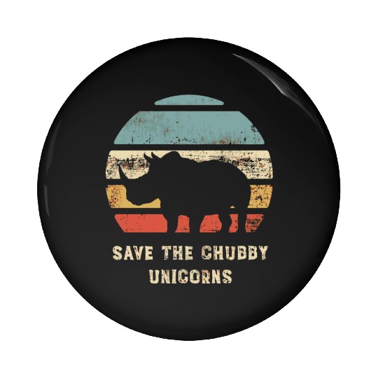 Vintage Save The Chubby Unicorns Retro Pin Buttons