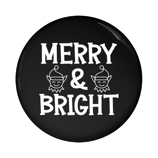 Merry and bright Christmas holiday festive seasons Pin Buttons