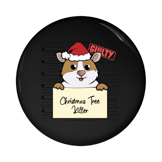Guinea pig christmas funny prison Pin Buttons
