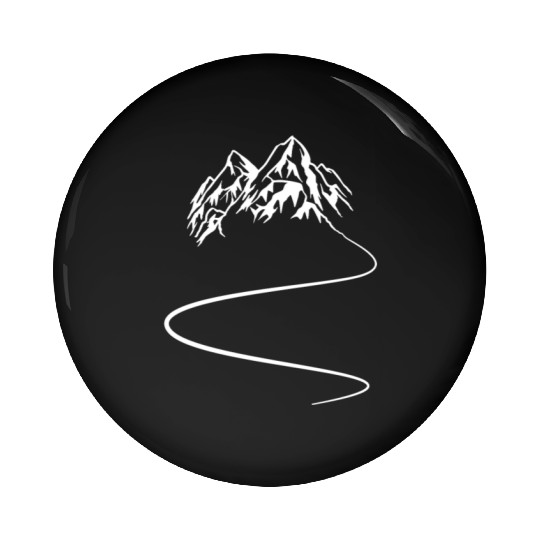 Mountains hiking trail - Curves Pin Buttons