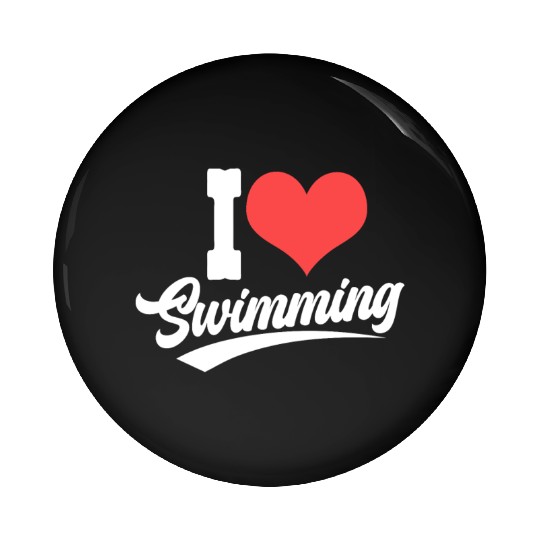 I Love Swimming Swimmer Swim Pin Buttons