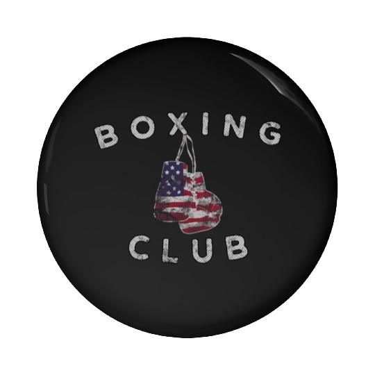 Boxing Club Vintage Us Flag Boxing Gloves Pin Buttons