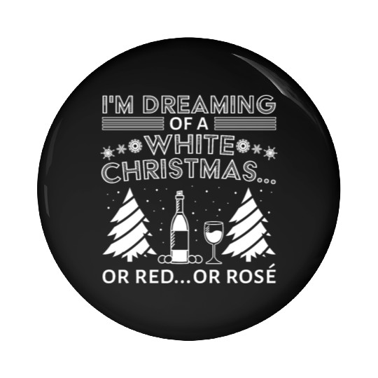 White Christmas Wine Merry Christmas Wine Glass Pin Buttons