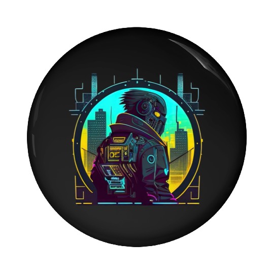 Sci-fi character Pin Buttons