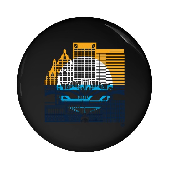 Milwaukee Skyline Squared Milwaukee Peoples Flag D Pin Buttons